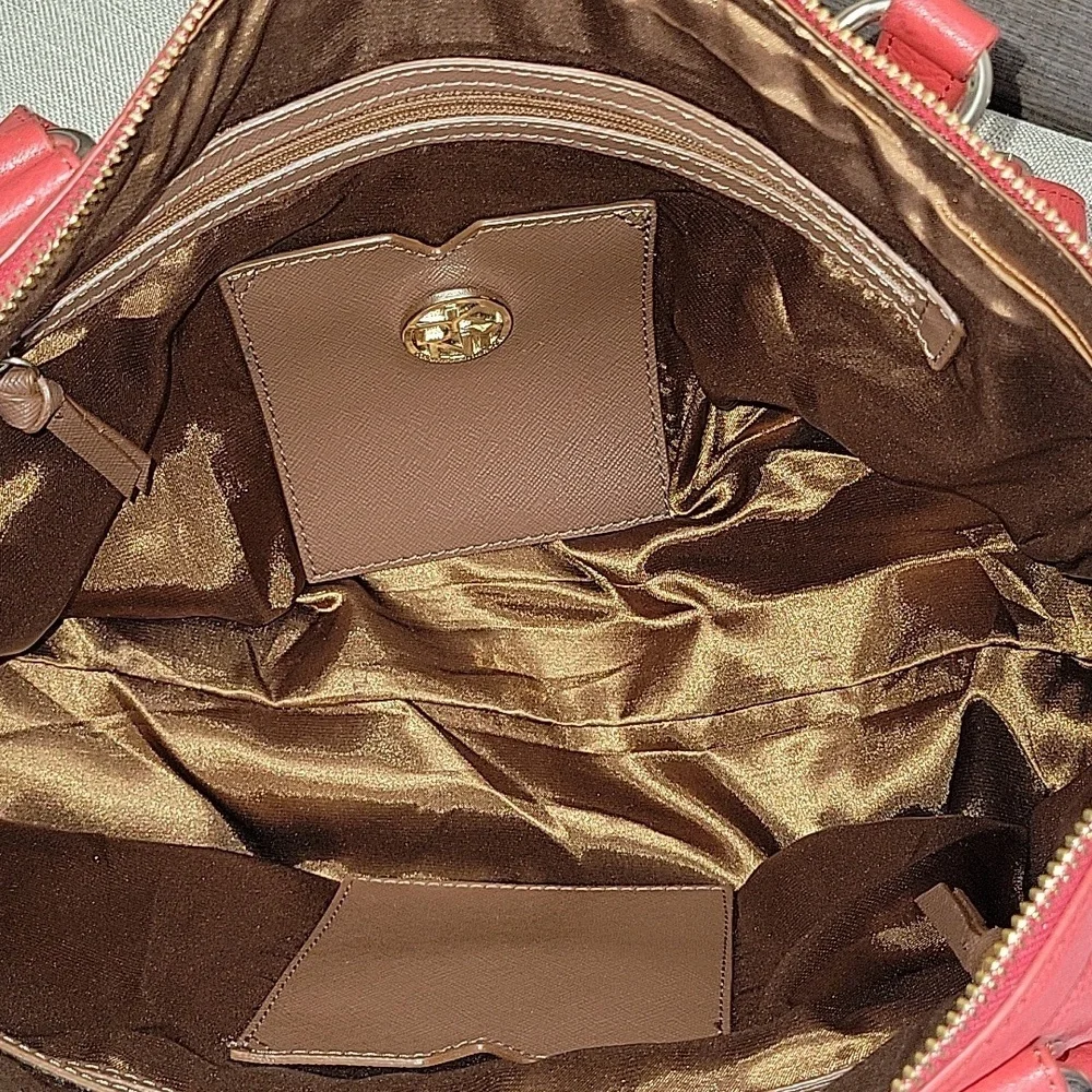 DKNY Red/Orange Leather Handbag